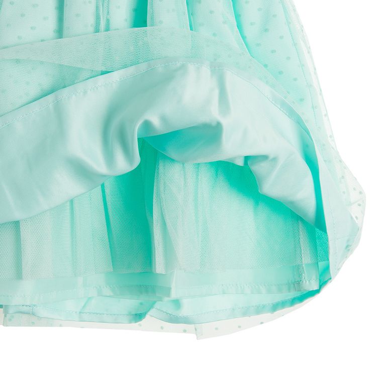 Cool Club, Sukienka dziewczęca bez rękawów, turkusowa, kropki