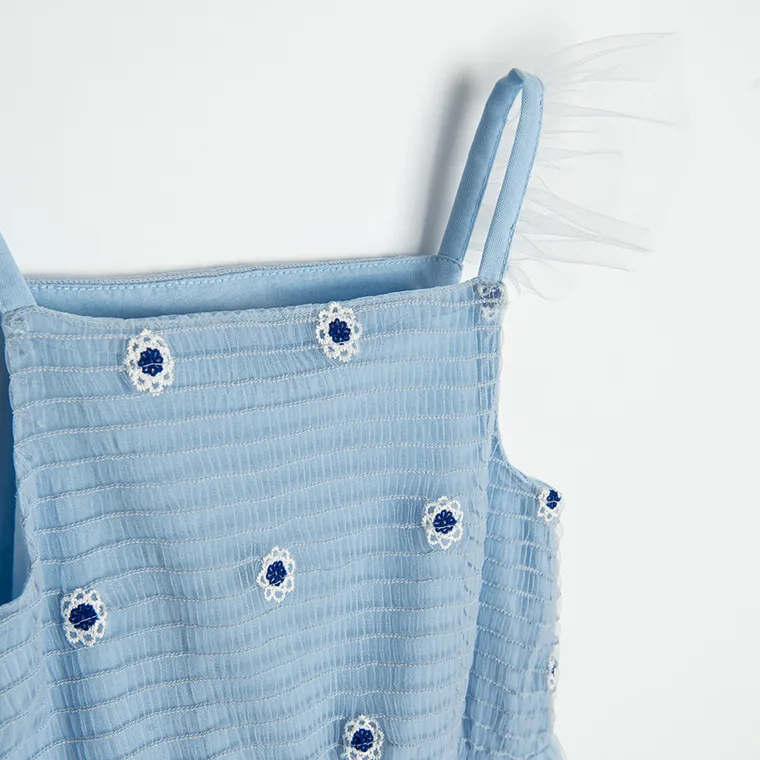 Cool Club, Sukienka dziewczęca na ramiączka, niebieska