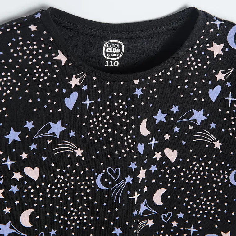 Cool Club, Sukienka dziewczęca z długim rękawem, czarna