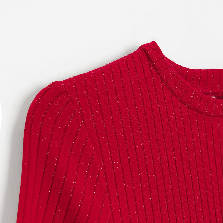 Cool Club, Sukienka dziewczęca z długim rękawem, czerwona