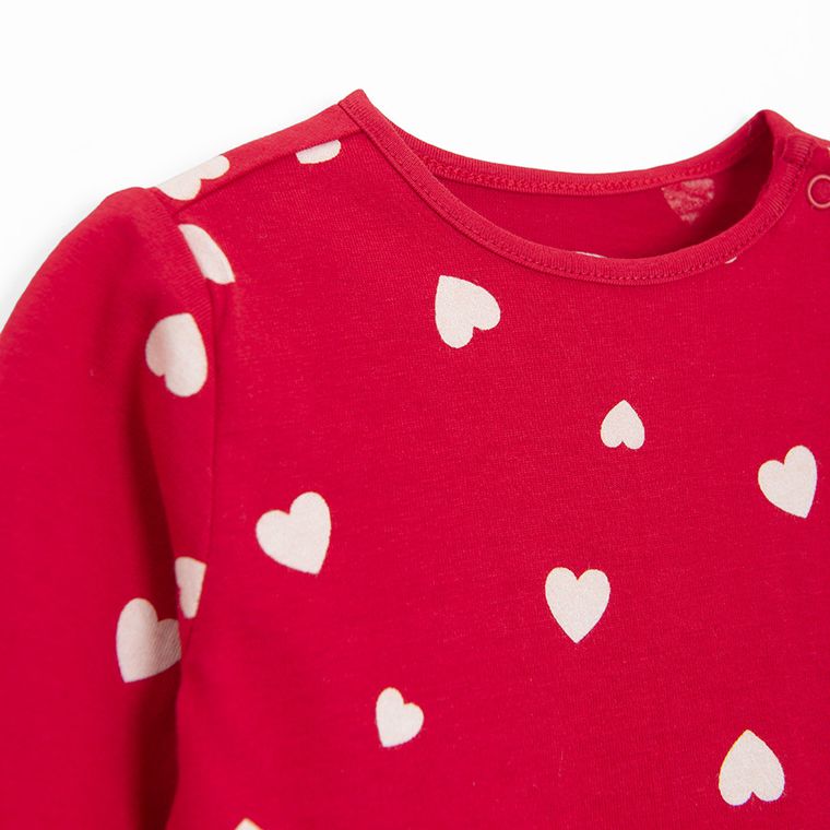 Cool Club, Sukienka dziewczęca z długim rękawem, czerwona