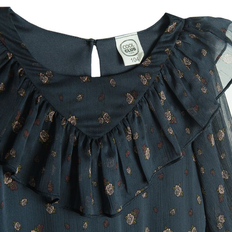 Cool Club, Sukienka dziewczęca z długim rękawem, granatowa