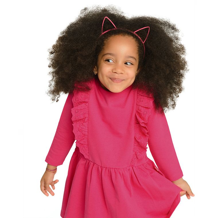 Cool Club, Sukienka dziewczęca z długim rękawem, różowa