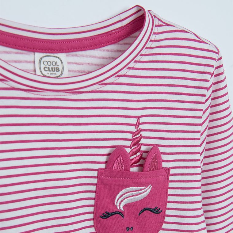 Cool Club, Sukienka dziewczęca z długim rękawem, różowa