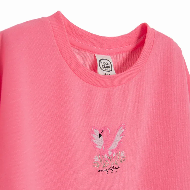 Cool Club, Sukienka dziewczęca z długim rękawem, różowa