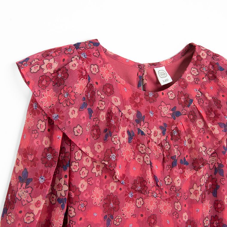 Cool Club, Sukienka dziewczęca z długim rękawem, różowa