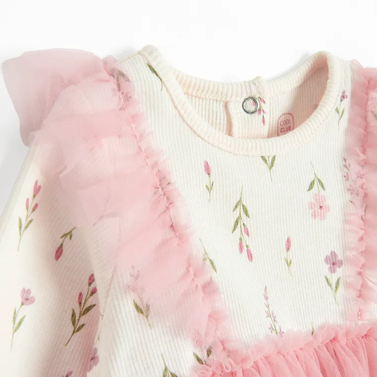 Cool Club, Sukienka dziewczęca z długim rękawem, różowa