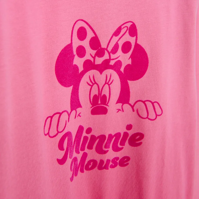 Cool Club, Sukienka dziewczęca z długim rękawem, różowa, Myszka Minnie