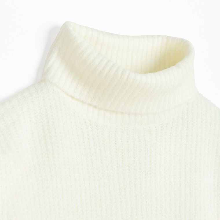 Cool Club, Sukienka dziewczęca z długim rękawem, sweterkowa, biała