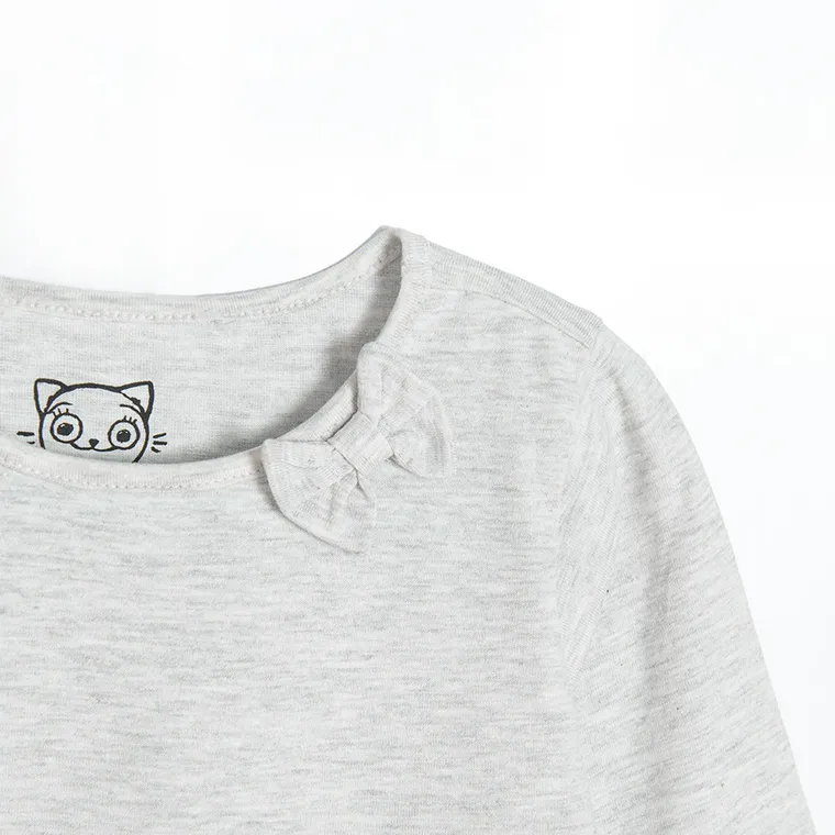 Cool Club, Sukienka dziewczęca z długim rękawem, szara, Kicia Kocia