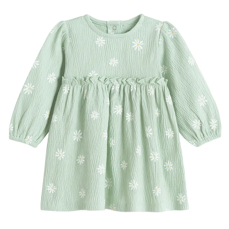 Cool Club, Sukienka dziewczęca z długim rękawem, zielona