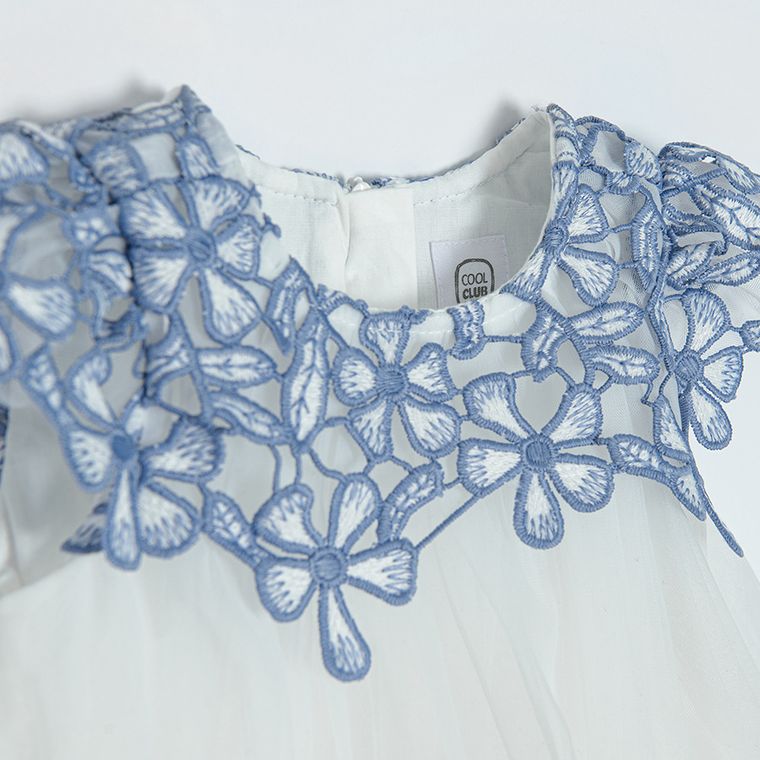 Cool Club, Sukienka dziewczęca z krótkim rękawem, biała