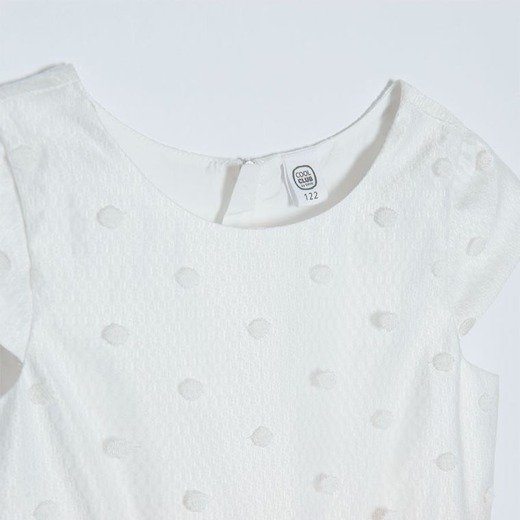 Cool Club, Sukienka dziewczęca z krótkim rękawem, biała