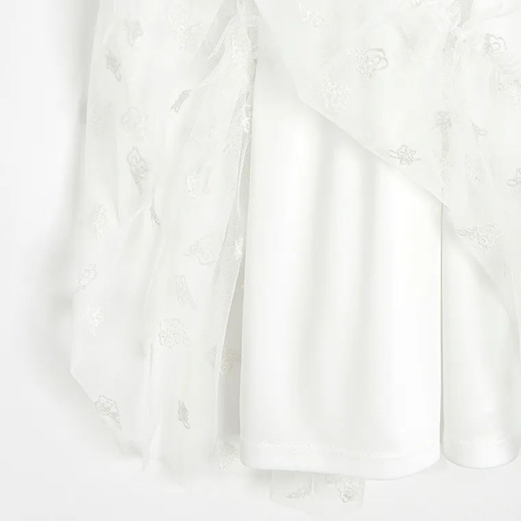 Cool Club, Sukienka dziewczęca z krótkim rękawem, biała