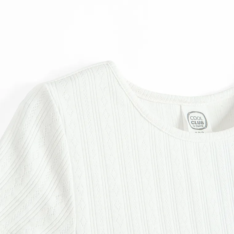 Cool Club, Sukienka dziewczęca z krótkim rękawem, biała