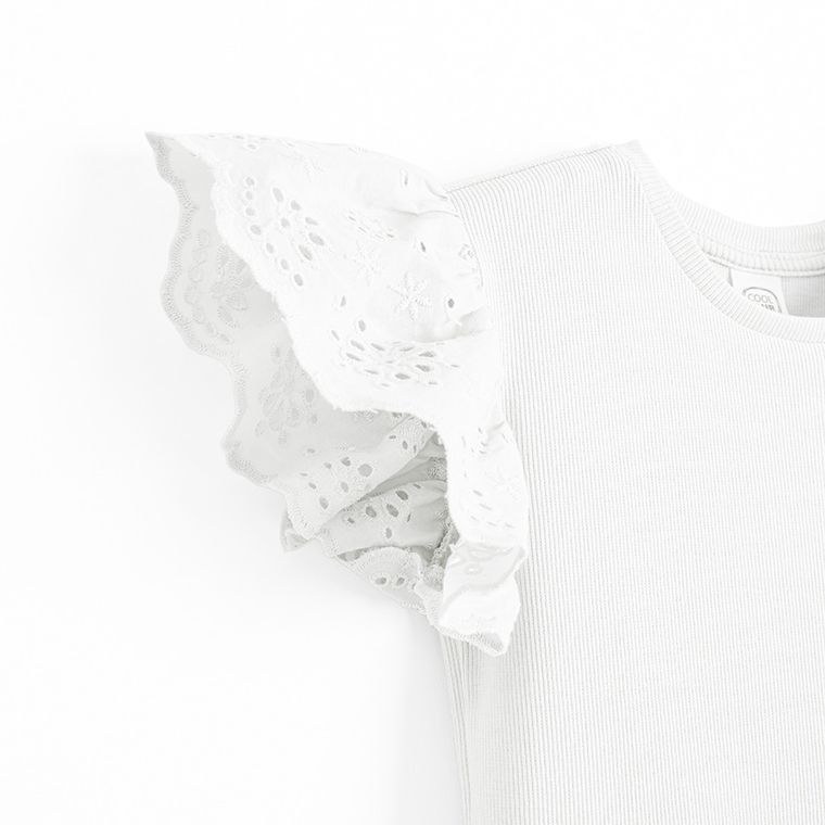 Cool Club, Sukienka dziewczęca z krótkim rękawem, biała