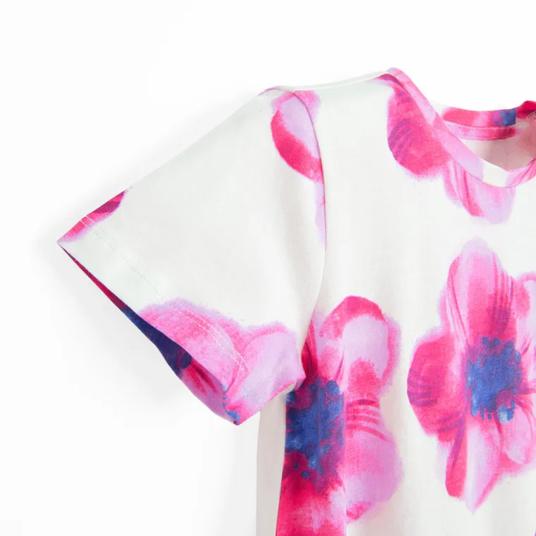 Cool Club, Sukienka dziewczęca z krótkim rękawem, biała