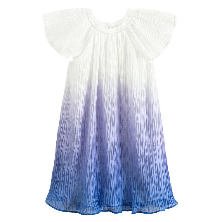 Cool Club, Sukienka dziewczęca z krótkim rękawem, biało-fioletowa