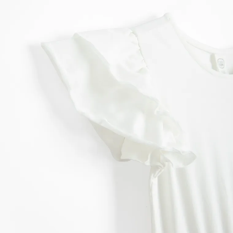 Cool Club, Sukienka dziewczęca z krótkim rękawem, biało-różowa