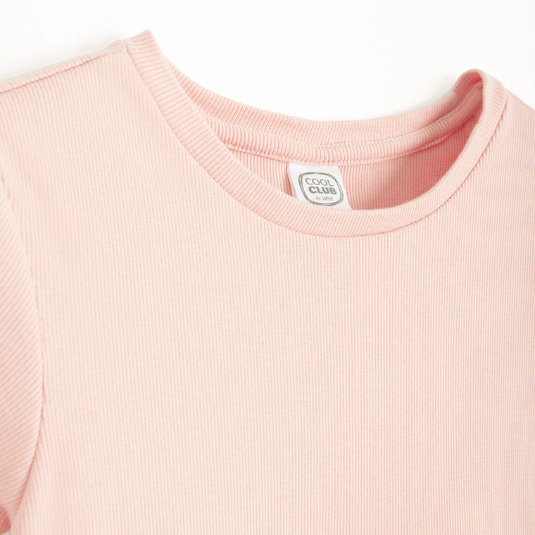Cool Club, Sukienka dziewczęca z krótkim rękawem, brzoskwiniowa
