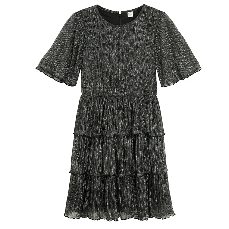 Cool Club, Sukienka dziewczęca z krótkim rękawem, czarna