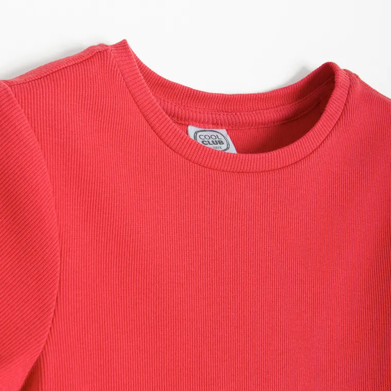 Cool Club, Sukienka dziewczęca z krótkim rękawem, czerwona