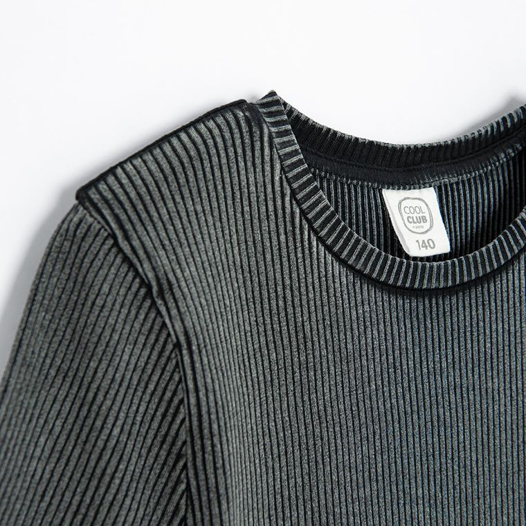 Cool Club, Sukienka dziewczęca z krótkim rękawem, grafitowa