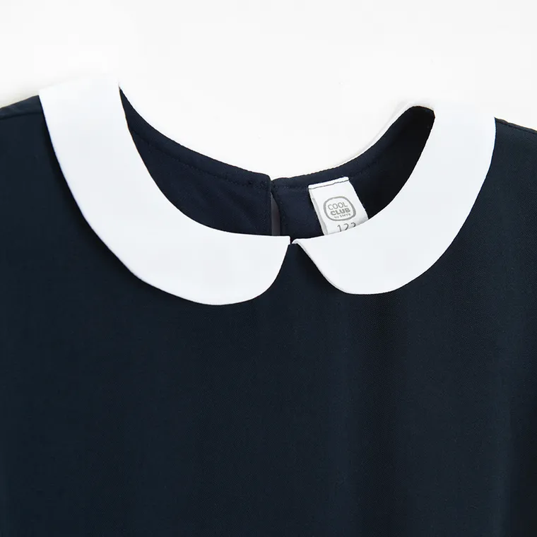 Cool Club, Sukienka dziewczęca z krótkim rękawem, granatowa