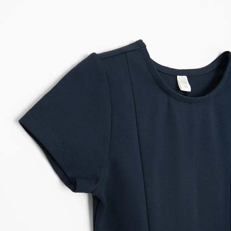 Cool Club, Sukienka dziewczęca z krótkim rękawem, granatowa
