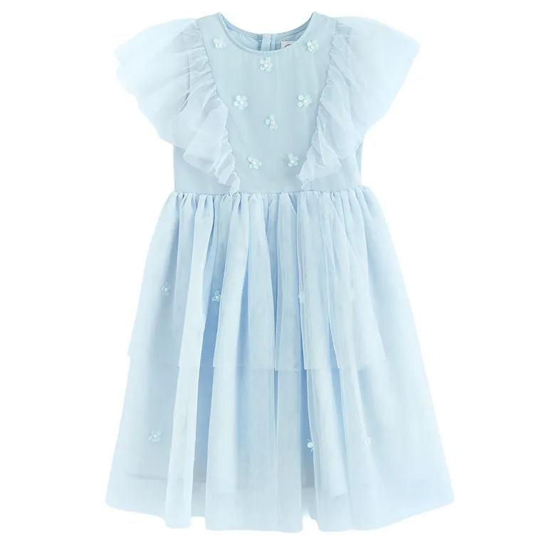 Cool Club, Sukienka dziewczęca z krótkim rękawem, niebieska