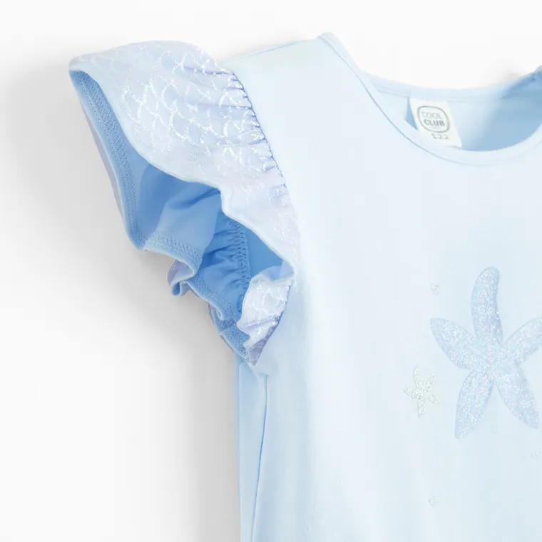 Cool Club, Sukienka dziewczęca z krótkim rękawem, niebieska