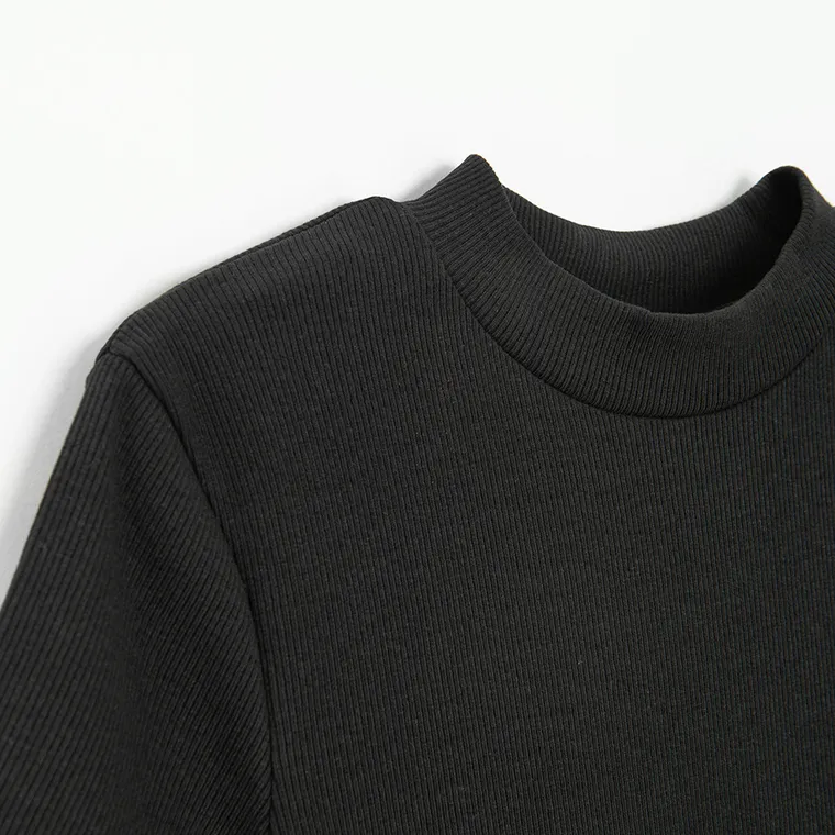 Cool Club, Sukienka dziewczęca z krótkim rękawem, prążkowana, czarna