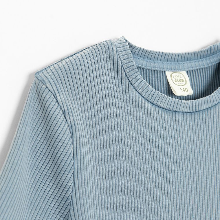 Cool Club, Sukienka dziewczęca z krótkim rękawem, prążkowana, niebieska