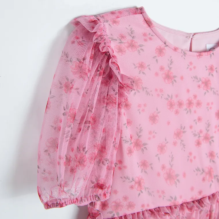 Cool Club, Sukienka dziewczęca z krótkim rękawem, różowa