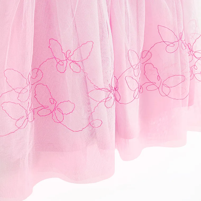 Cool Club, Sukienka dziewczęca z krótkim rękawem, różowa