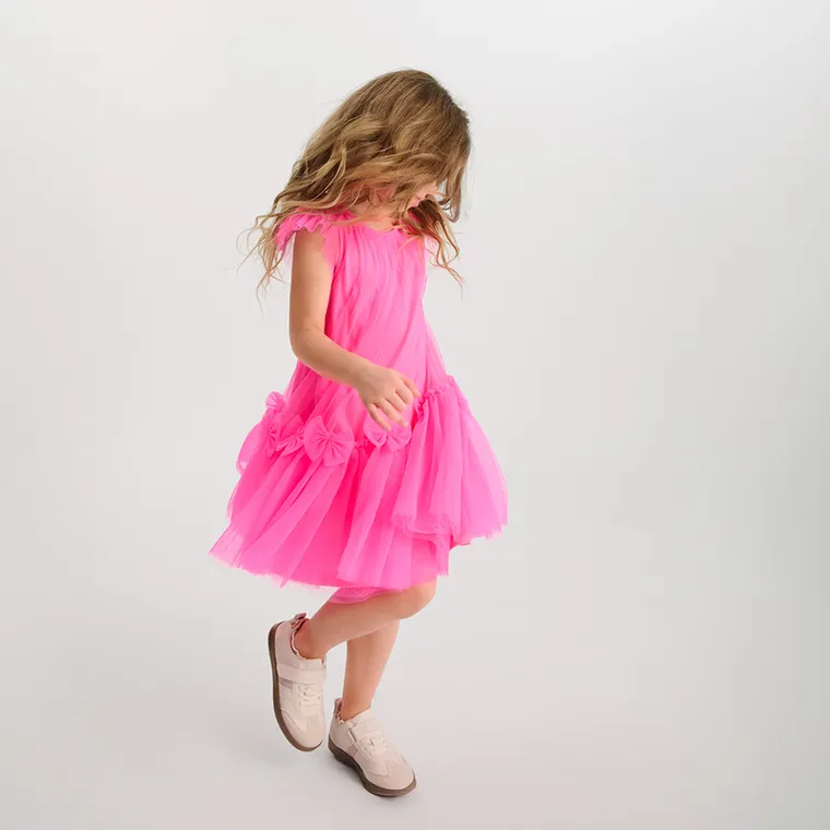 Cool Club, Sukienka dziewczęca z krótkim rękawem, różowa