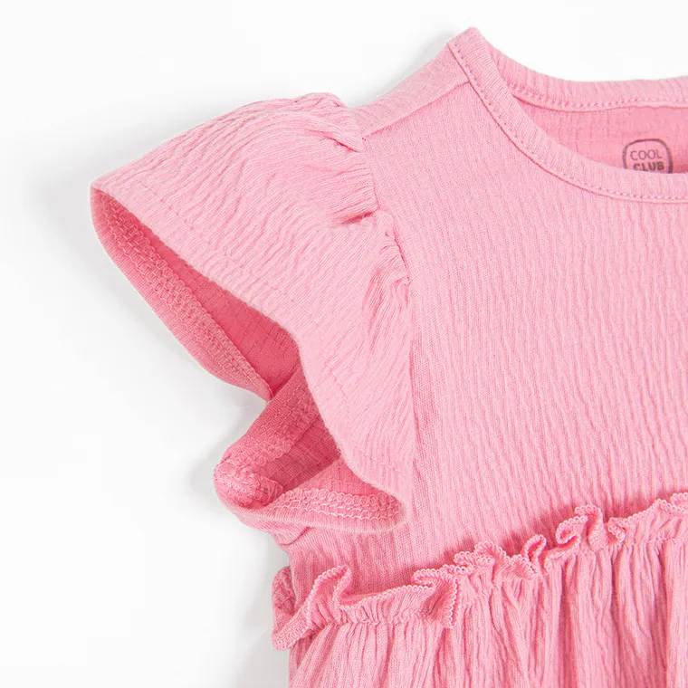 Cool Club, Sukienka dziewczęca z krótkim rękawem, różowa