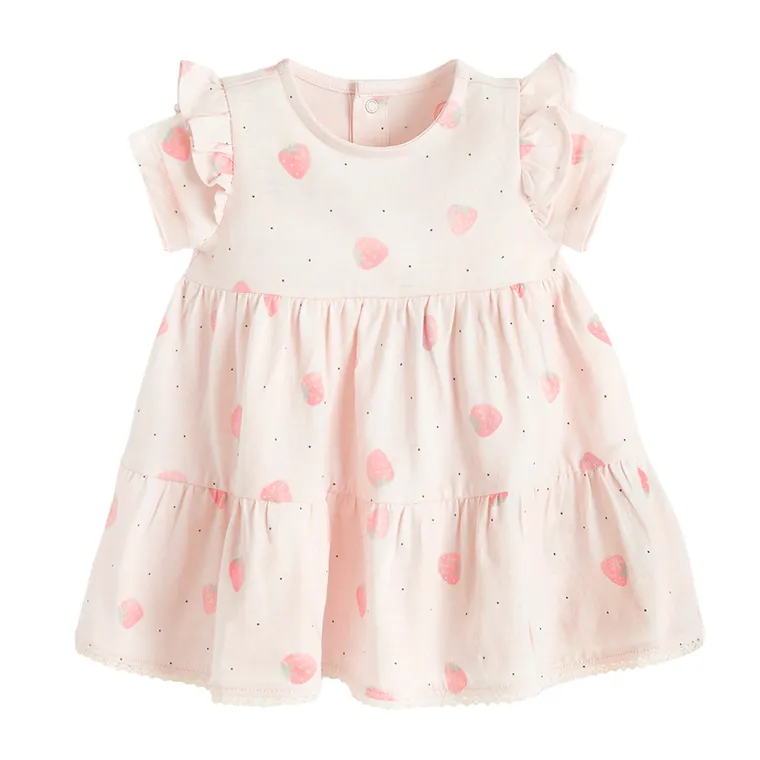 Cool Club, Sukienka dziewczęca z krótkim rękawem, różowa