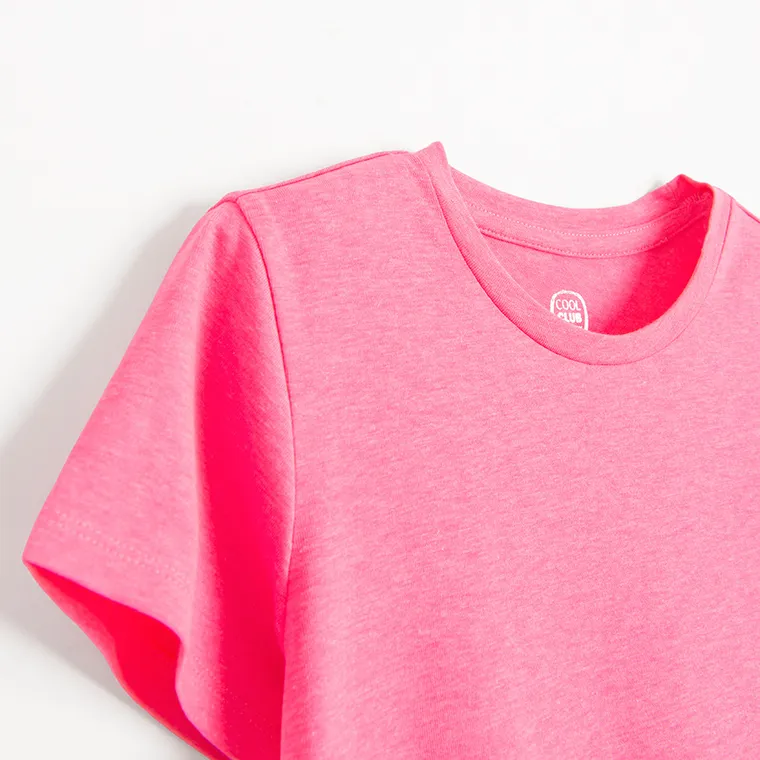 Cool Club, Sukienka dziewczęca z krótkim rękawem, różowa fluo