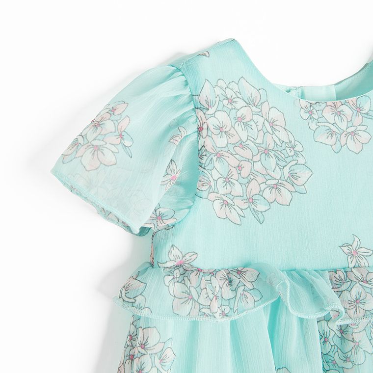 Cool Club, Sukienka dziewczęca z krótkim rękawem, turkusowa