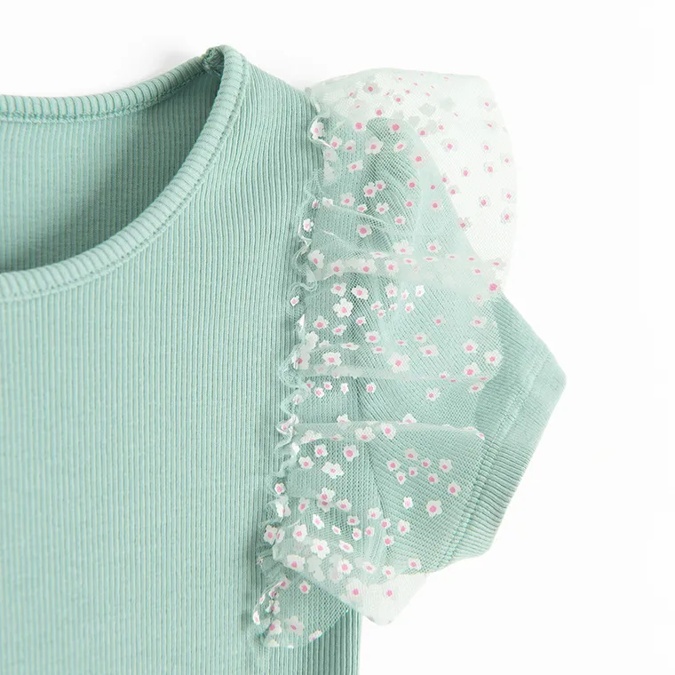 Cool Club, Sukienka dziewczęca z krótkim rękawem, zielona