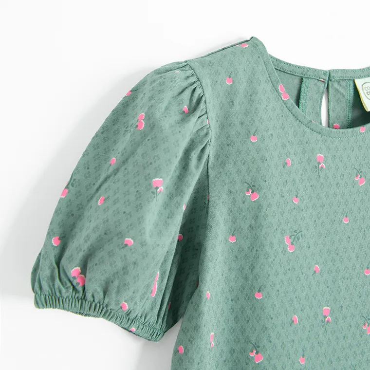 Cool Club, Sukienka dziewczęca z krótkim rękawem, zielona