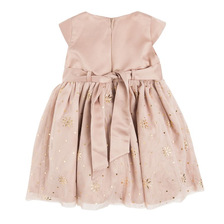 Cool Club, Sukienka dziewczęca z krótkim rękawem, złota