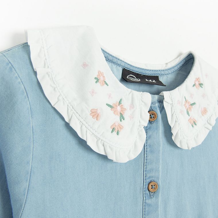 Cool Club, Sukienka jeansowa dziewczęca z długim rękawem, niebieska