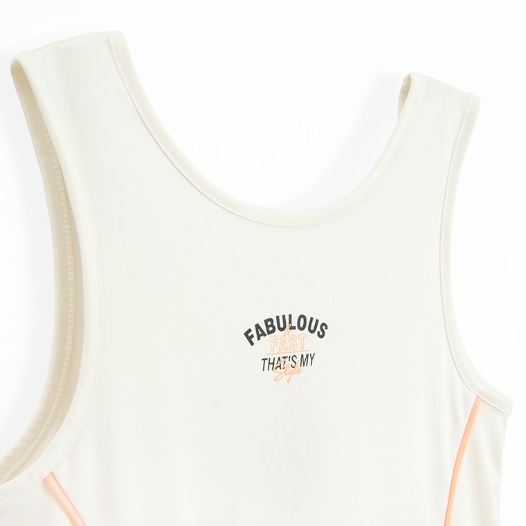 Cool Club, Sukienka tenisowa dziewczęca z szortami, ecru