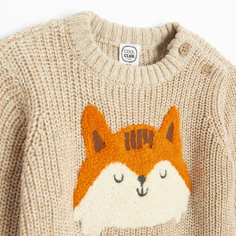 Cool Club, Sweter chłopięcy, beżowy