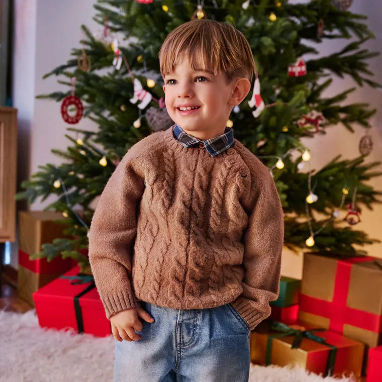 Cool Club, Sweter chłopięcy, brązowy