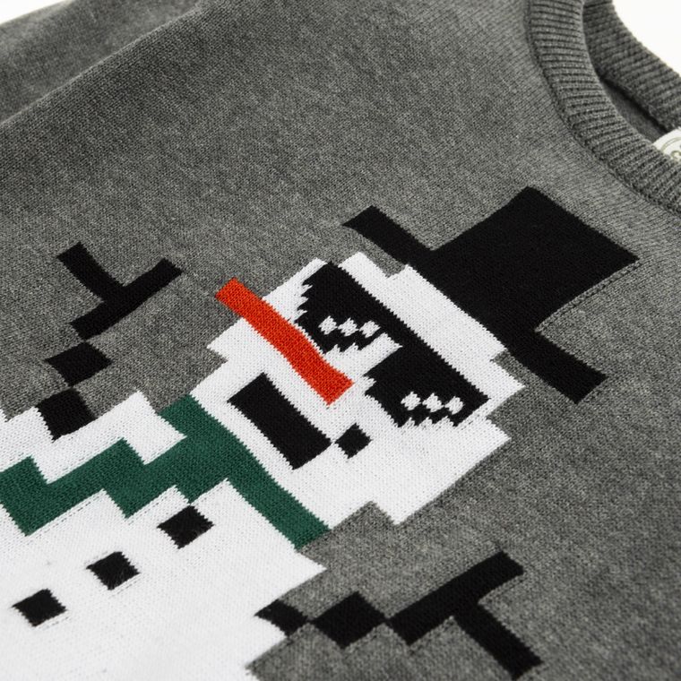 Cool Club, Sweter chłopięcy, szary, bałwan