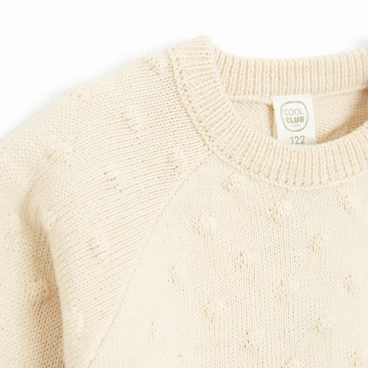 Cool Club, Sweter dziewczęcy, beżowy
