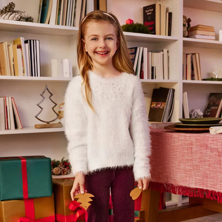 Cool Club, Sweter dziewczęcy, biały